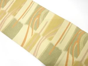 横段に波模様織り出し　袋帯